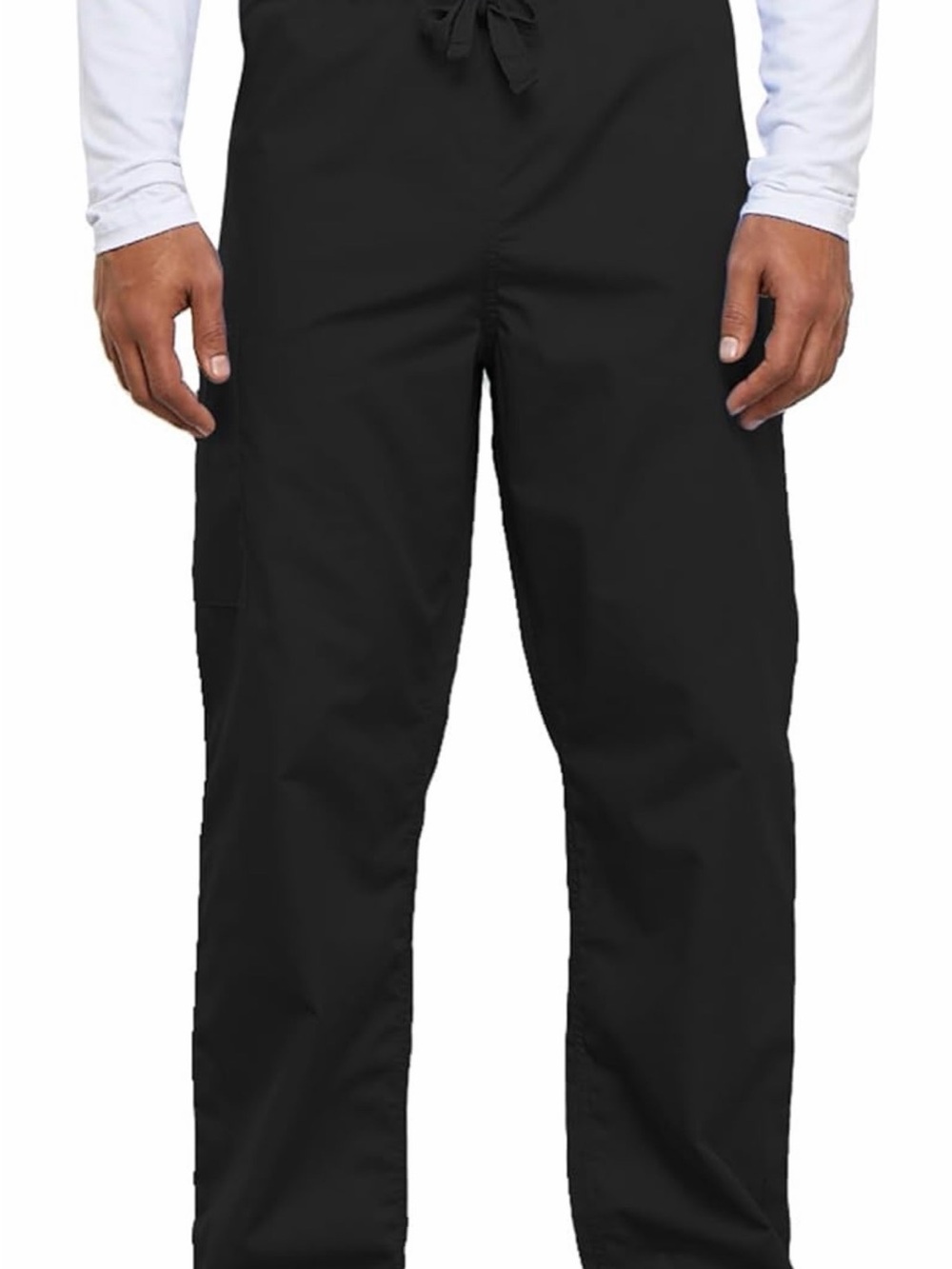Unisex Black Drawstring Scrubs